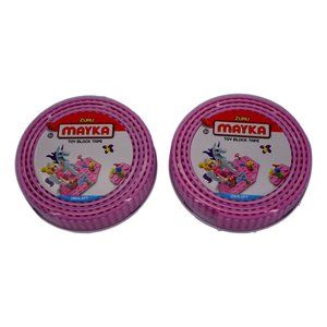 Mayka Toy Block Tape Set of 2 Pink, 4 Stud 2M/6.5